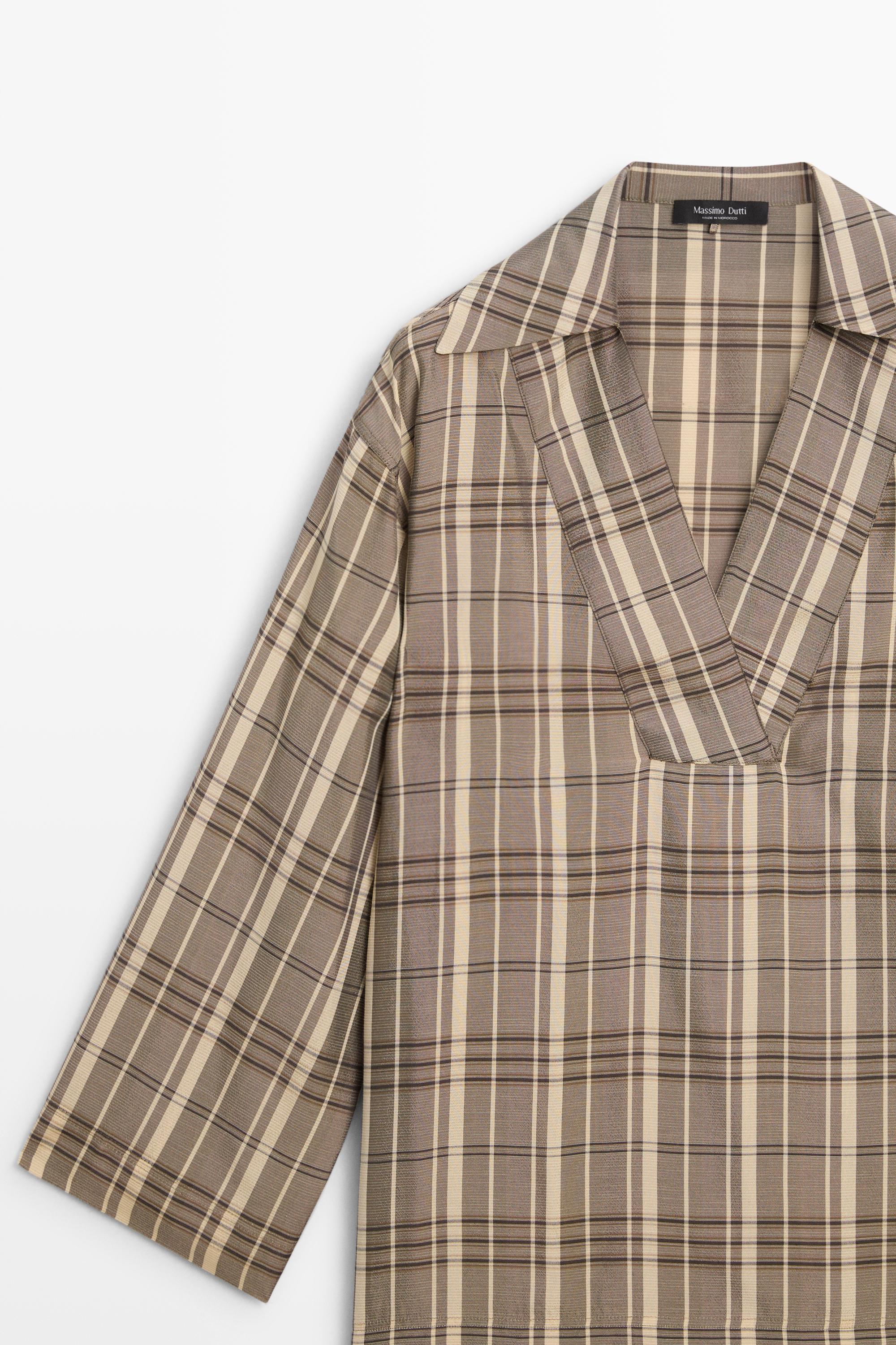 Oversize check polo shirt